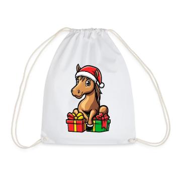 Cadeaux de Noël Cheval - Sac de sport léger - blanc - Devant