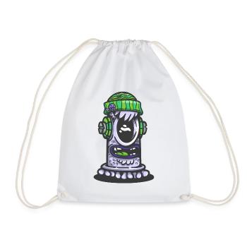 Retro Green Monster Lamp - Turnbeutel - Weiß - Vorne