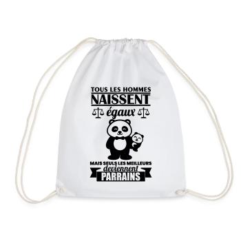 Cadeau Parrain Panda – Meilleur Parrain - Sac de sport léger - blanc - Devant