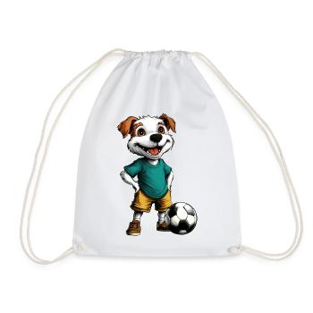 Footballeur chien - Sac de sport léger - blanc - Devant