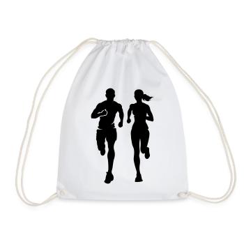 Marathon Runners Team Silhouette Marathon - Drawstring Bag - white - Front