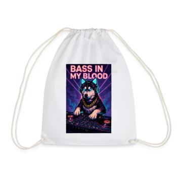Husky DJ Neon Club – Bass in My Blood - Turnbeutel - Weiß - Vorne