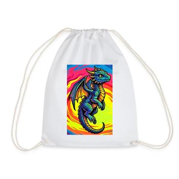 dragon - Drawstring Bag - white - Front