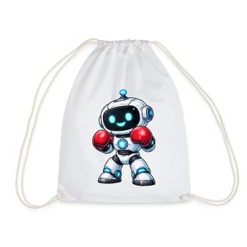 Boxen Roboter Boxer - Turnbeutel - Weiß - Vorne