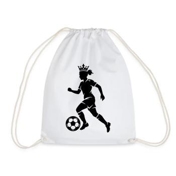 Fussballerin Fussball Silhouette - Turnbeutel - Weiß - Vorne