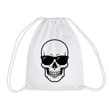 Cooler Badass Schädel mit Sonnenbrille - Turnbeutel - Weiß - Vorne