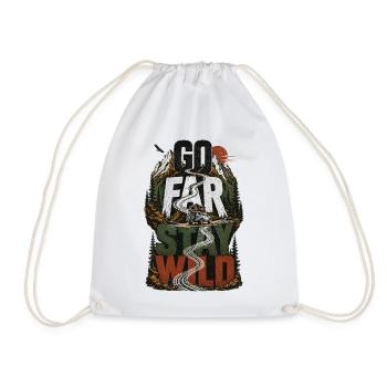 Go Far Stay Wild Off-Road Adventure Nature 4x4 - Drawstring Bag - white - Front