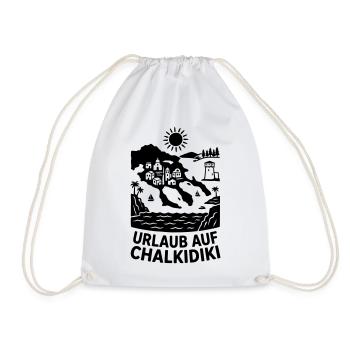 Chalkidiki Griechenland Urlaub Silhouette - Turnbeutel - Weiß - Vorne