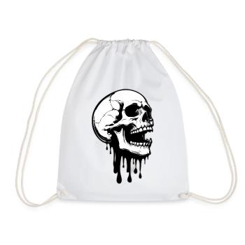 Schmelzender Totenkopf Grafik - Turnbeutel - Weiß - Vorne