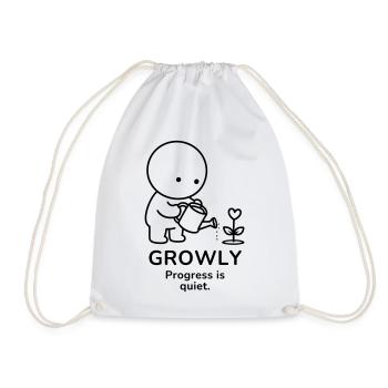 Growly – Progress Is Quiet | Plant Lover Mood - Turnbeutel - Weiß - Vorne