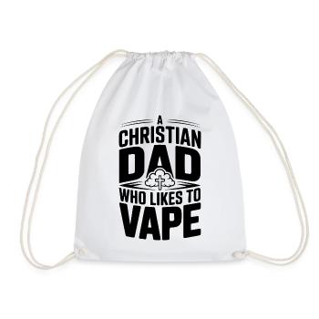 A Christian Dad Who Likes To Vape - Drawstring Bag - white - Front