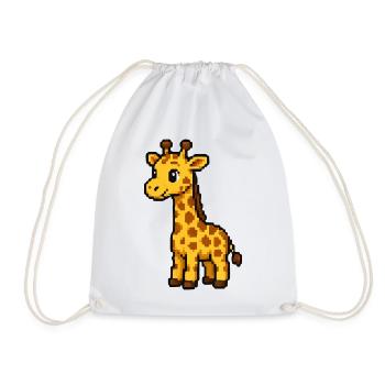 PixelGiraffe Retro - Drawstring Bag - white - Front