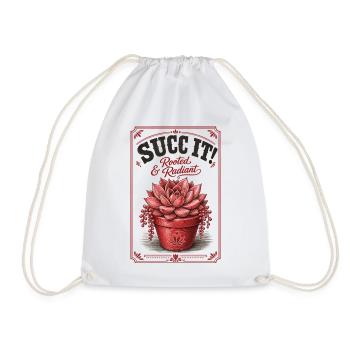 Urban Gardening Succulents Rooted Radiant - Drawstring Bag - white - Front