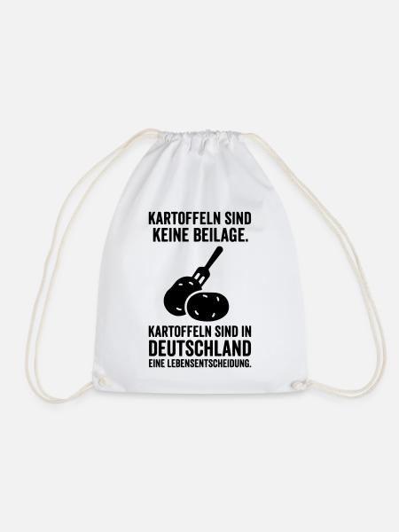 Kartoffeln Beilage Lebensentscheidung Spruch - Turnbeutel - Weiß