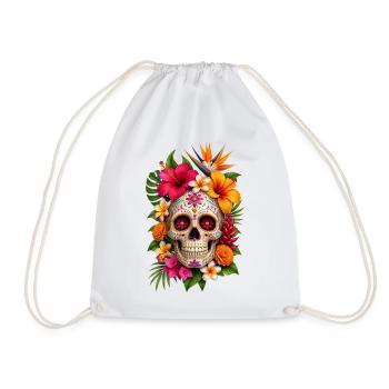 Halloween Sugar Skull Sugarskull  - Turnbeutel - Weiß - Vorne