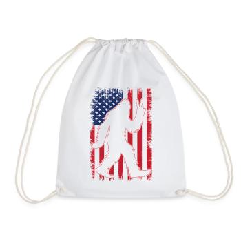 American Flag Bigfoot Yeti Patriotic Forest - Turnbeutel - Weiß - Vorne