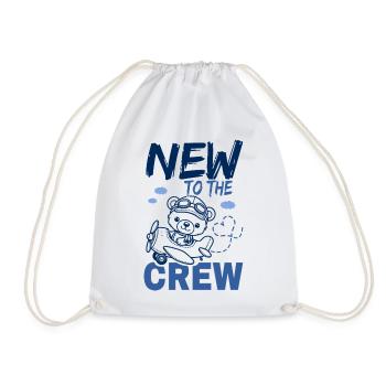 Neu in der Crew | Baby Aviator - Turnbeutel - Weiß - Vorne