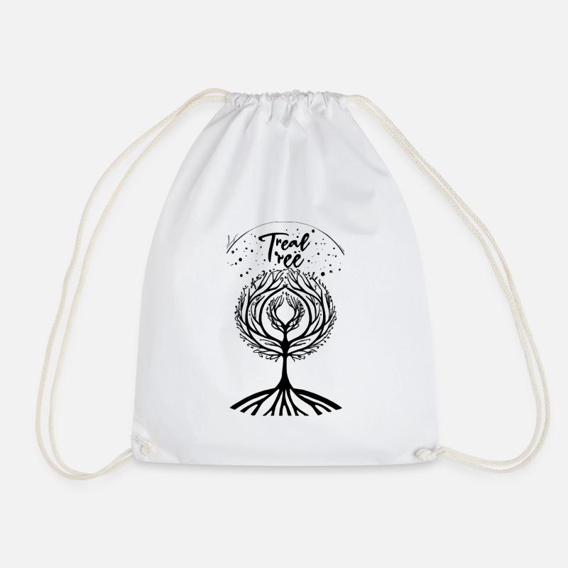 Tree - Drawstring Bag - white