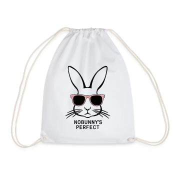 Silhouette de lapin cool « Nobunny est parfait » - Sac de sport léger - blanc - Devant