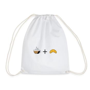 Café et croissant - Sac de sport léger - blanc - Devant