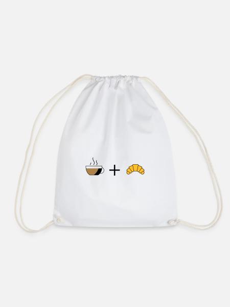 Café et croissant - Sac de sport léger - blanc