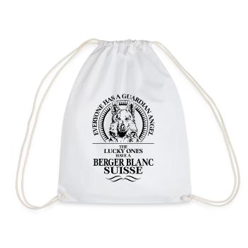 BERGER BLANC SUISSE Guardian Angel Saying Wilsigns - Drawstring Bag - white - Front