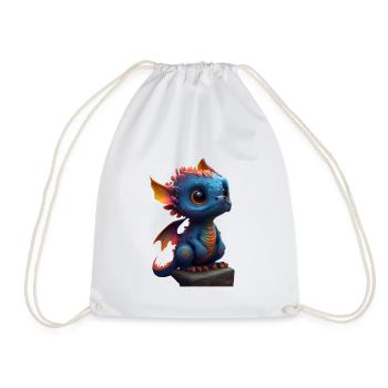 Petit dragon mignon 4 - Sac de sport léger - blanc - Devant