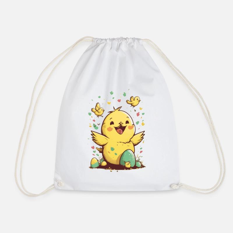 Osterküken Easter Osterei Ostereisuche Geschenk - Turnbeutel - Weiß
