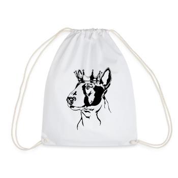 Bull Terrier Bull Terrier Crown Dog Dogs Wilsigns - Drawstring Bag - white - Front