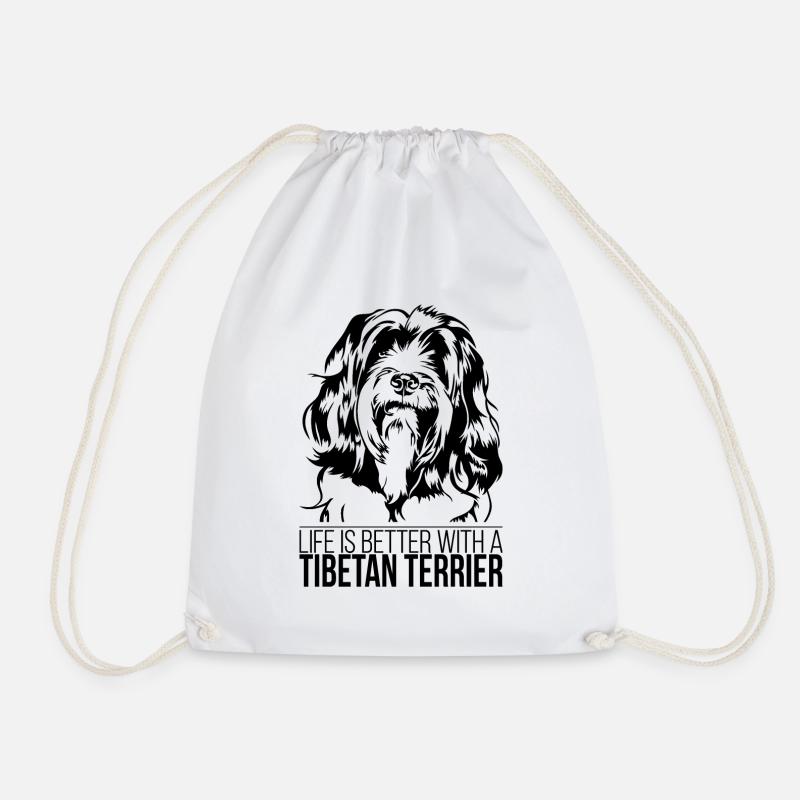 Tibetan Terrier life is better Hunde Wilsigns - Turnbeutel - Weiß