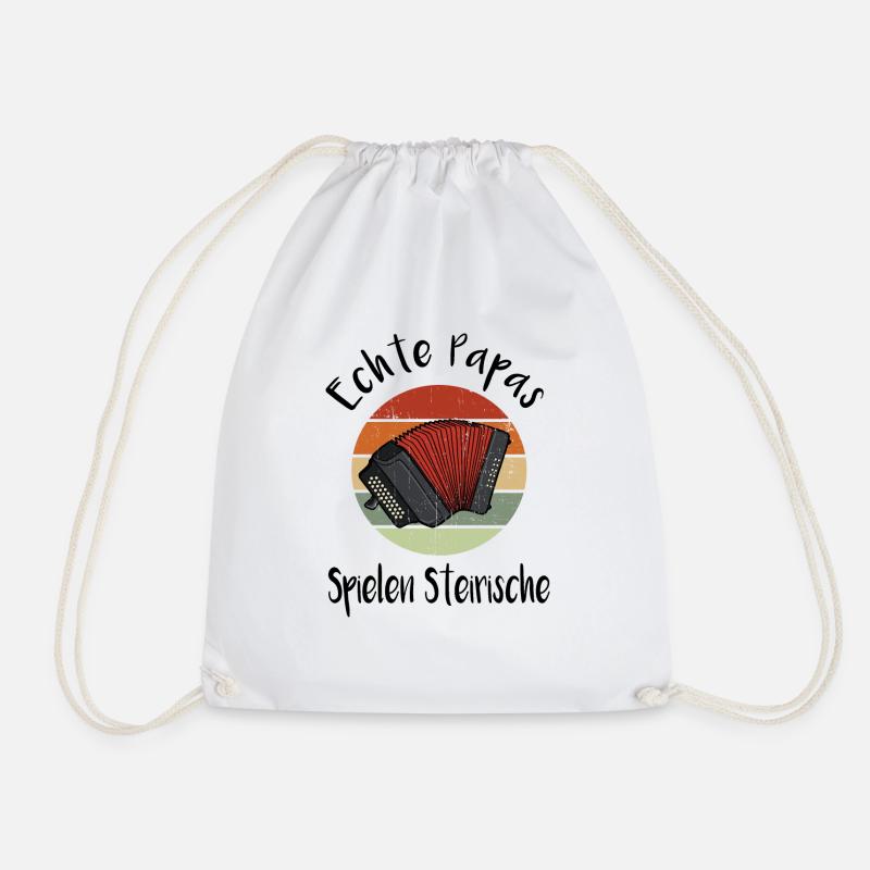 Echte Papas spielen steirische Harmonika Steier - Turnbeutel - Weiß