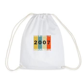 Né en décembre 2007 Drôle d’anniversaire Retro Citation - Sac de sport léger - blanc - Devant