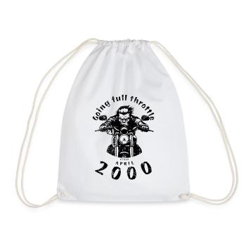 25. Geburtstag Going full throttle since 04/2000 - Drawstring Bag - white - Front