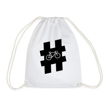 Hashtag Bike - Drawstring Bag - white - Front