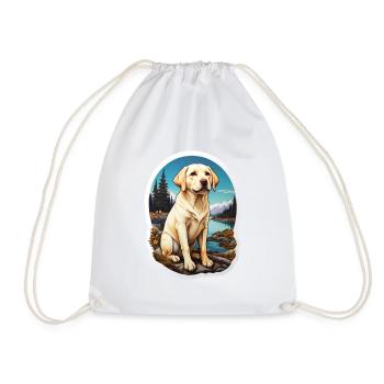 Labrador Retriever chiens autocollant - Sac de sport léger - blanc - Devant