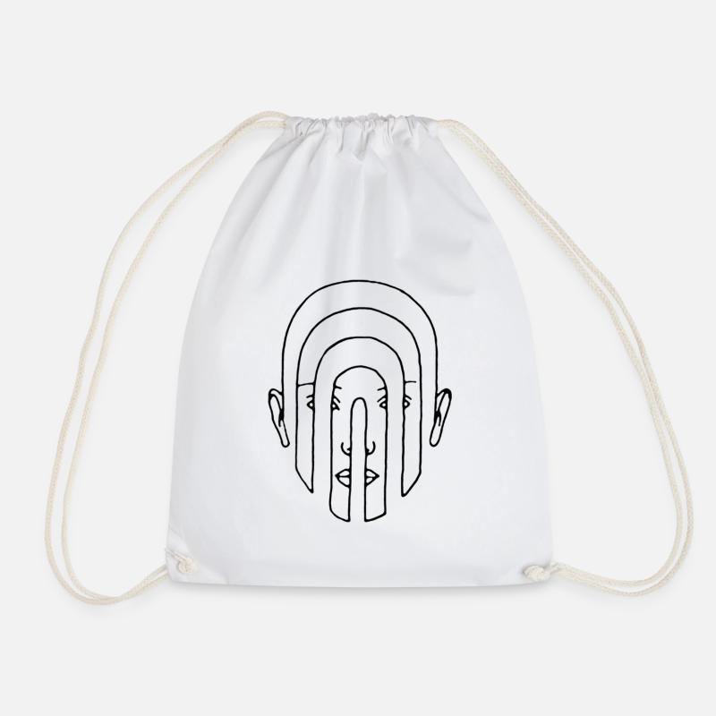 Head - Drawstring Bag - white