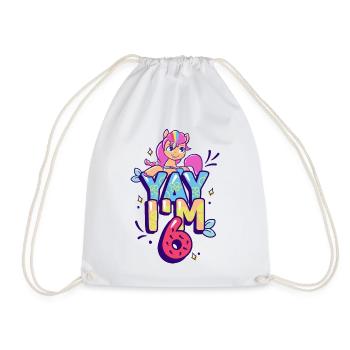 My Little Pony Geburtstag Yay I'm 6 - Turnbeutel - Weiß - Vorne