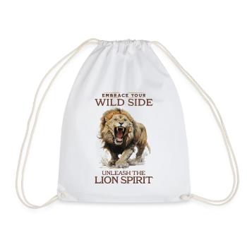 lion, lion head, strong, wild, pride, brave, royal, - Drawstring Bag - white - Front