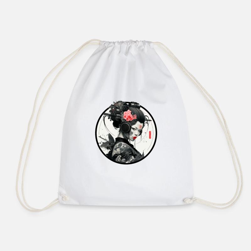 Geisha Cyber Beta - Drawstring Bag - white