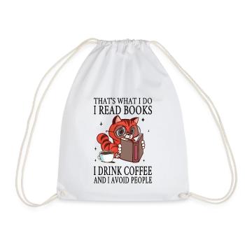 Je lis des livres, je bois du café et j’évite les gens - Sac de sport léger - blanc - Devant