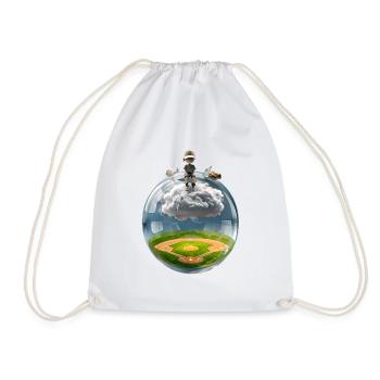 Boule de verre surréaliste contenant un terrain de baseball - Sac de sport léger - blanc - Devant