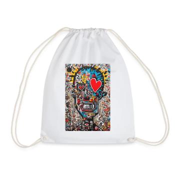 "Urban Love" - Drawstring Bag - white - Front