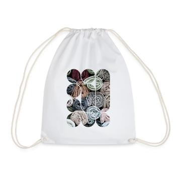 Aesthetic Harmony of Fabrics - Drawstring Bag - white - Front