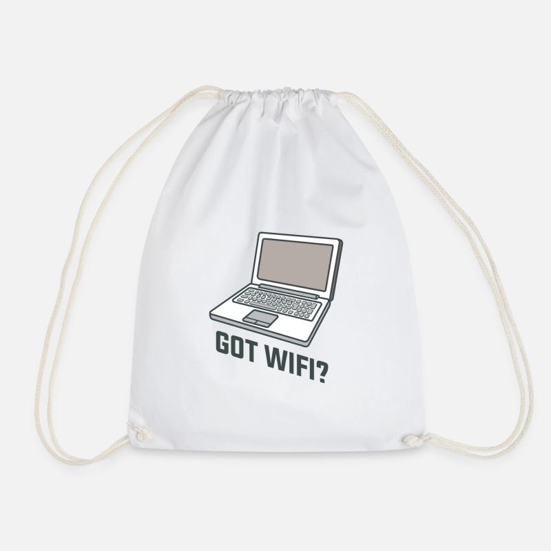 Got WIFI Laptop - Turnbeutel - Weiß