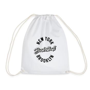 New York Brooklyn Basketball - Drawstring Bag - white - Front
