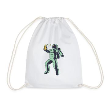 Astronaut Beer - Drawstring Bag - white - Front