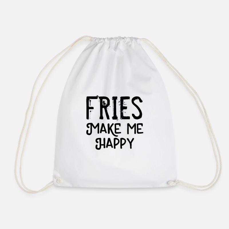 Fries make me happy - Turnbeutel - Weiß