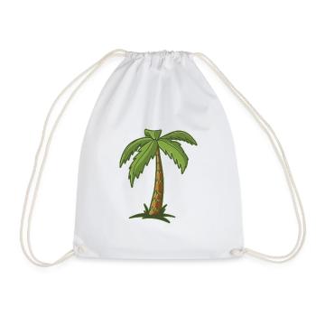 Palm tree - Drawstring Bag - white - Front