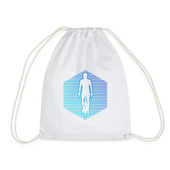 Cycling Cyclist Bike Men Mountain Bike - Drawstring Bag - white - Front