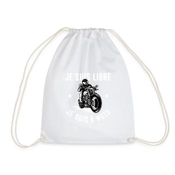 Je suis libre je suis à moto - Sac de sport léger - blanc - Devant